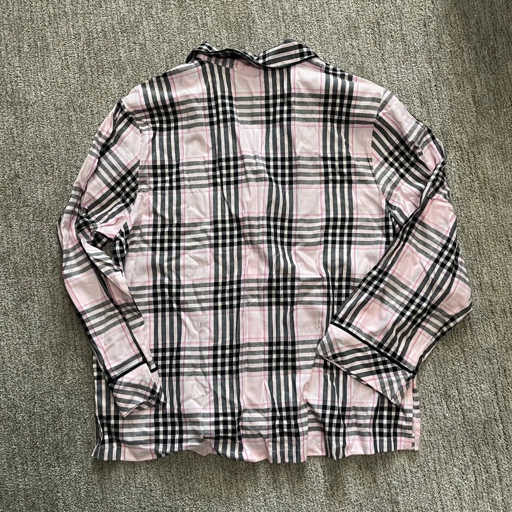 Victoria’s Secret Women’s Plaid Flannel Sleep Shirt Pajama Top – Size Large Tall